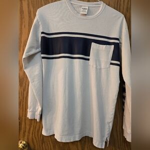 Cute light mint green, long sleeve "pink" top. Great condition. Size X small